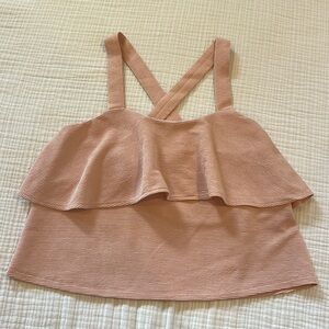 Madewell Strappy Ruffled Textured Top size Medium